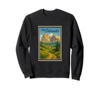 Poster artistico vintage sulle Dolomiti Montagne Italia Felpa