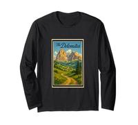 Poster artistico vintage sulle Dolomiti Montagne Italia Maglia a Manica