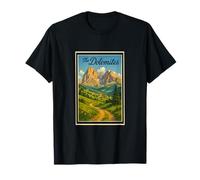 Poster artistico vintage sulle Dolomiti Montagne Italia Maglietta