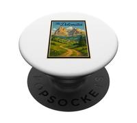 Poster artistico vintage sulle Dolomiti Montagne Italia PopSockets PopGrip Adesivo