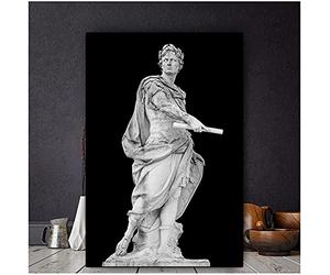 Poster Artwork 40x60 cm Senza Cornice in Bianco e Nero Imperatore Romano Giulio Scultura Statua di Cesare Poster Wall Art Picture Decorazione Soggiorno
