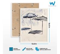 Poster astratto a righe blu - Flowing Wave Wall Art Set di 3 - incorniciato...