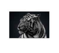 Poster astratto animale di una tigre arrabbiata in monocromatico poster fotografico arte vintage, tela da parete, decorazione estetica, soggiorno, camera dei bambini, dormitorio, bar, bagno, adatto