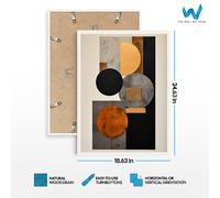 Poster astratto geometrico oro e nero minimalista da parete - incorniciato...