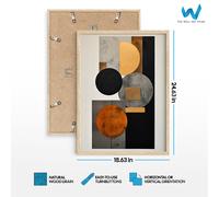 Poster astratto geometrico oro e nero minimalista da parete - incorniciato...