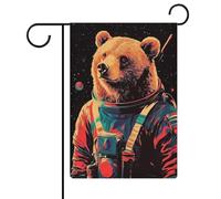 Poster astronauta orso _ Stampa retrò orso _ Ritratto orso marrone_ Poster spaziale retrò animale _ Poster divertente animale_ Andy Warhol_ Poster vintage-1_3 Bandiera Outdoor Garden Popular Modern