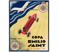 Poster auto da corsa classica scena da corsa arte da parete -...