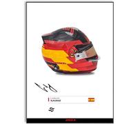 Poster autografato da Carlos Sainz 2023, formato A4, per appassionati di corse