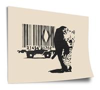 Poster Banksy Street Art Leopard Barcode - Critica dei consumatori Globalizzazione, Stampa d'arte moderna su tela, stampa artistica senza cornice, murale - A4, A3, A2, A1, A0, XXL