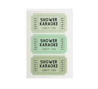 poster Bathroom Wall Art Funny, Shower Karaoke Poster with Retro Ticket Design, Sage Green Minimalist Home Decor Print(Framed,16x24inch(40x60cm))