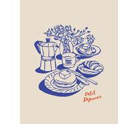 Poster blu colazione francese - Parisian Café Wall Art -...