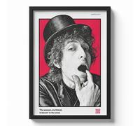 Poster Bob Dylan con QR Code Canzone Personalizzata Stampa Artistica 30x40