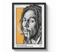 Poster Bob Marley con QR Code Canzone Personalizzata Stampa Artistica 30x40