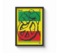 Poster BOB MARLEY - ONE LOVE Stampa Fotografica Musica Reggae Pace QR Code Decor