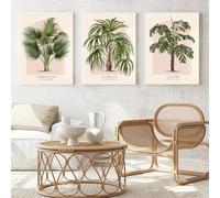 Poster botanici vintage, stampe artistiche da parete con palme tropicali della giungla, stampe su tela con piante verdi delle Hawaii, decorazioni per la casa, 60x85 cm, 3 pezzi senza cornice