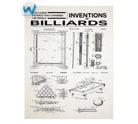 Poster brevetti invenzioni biliardo - disegni giochi da biliardo Wall Art...