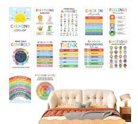 Poster Calm Corner - Tabella Delle Emozioni Per Bambini | Ruota Delle Emozioni | Set Di 12 Poster Per La Regolazione Emotiva, Decorazioni Murali Didattiche Per Aule, Asili E Uffici
