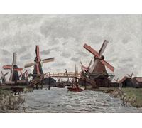 Poster Canale Mulino a Vento Zaanse Schans - Arte da Parete Natura -...