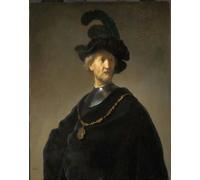 Poster Cappello Piumato Uomo - Old Master Portrait Wall Art -...
