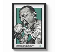 Poster Chester Linkin Park con QR Code Canzone Personalizzata Stampa Artistica