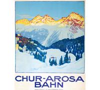 Poster Chur-Arosa Bahn Swiss Alps Winter Wall Art - 12X16/16X20/18X24/24X36