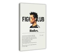 Poster classico su tela, motivo: film Fight Club, decorazione per camera da letto, per ufficio, camera da letto, regalo, con cornice, 30 x 45 cm