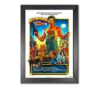 Poster classico vintage con scritta "Big Trouble in Little China", formato A4, senza cornice, stile classico, vintage, con arti marziali americane, film star del cinema, immagine famosa per la camera