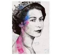 Poster commemorativo della regina Elisabetta II, ritratto, arte murale, pittura su tela e stampe della regina Elisabetta II, arredamento nordico per la casa, 40x60 cm, senza cornice