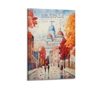 Poster commemorativo di Belgrado, Serbia, vintage, su tela, decorazione artistica da parete, decorazione moderna per la casa, 20 x 30 cm