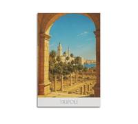 Poster commemorativo su tela, motivo: Tripoli, Grecia, vintage, decorazione artistica da parete moderna per la casa, 50 x 75 cm