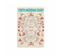 poster Complete Meridian Tooth Diagram, Acupressure Points Canvas Art, Gift for Dentist, New Office, Holistic Practice Decor(Unframed,08x12inch(20x30cm))