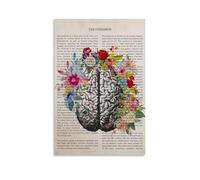 Poster con anatomia del fiore di cerebro, stampa artistica da parete, stile vintage, 60 x 90 cm