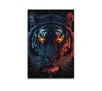 Poster con animali tigre fosforescente astratta, arte contemporanea, decorazione artistica su tela, per camera da letto, immagine artistica da 50 x 75 cm
