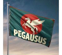 Poster con bandiera Pegaso: il cavallo alato della mitologia greca, decorazione occidentale per la casa e la stanza del college (60 x 90 cm)