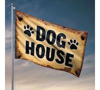 Poster con bandierine per cani con impronte di zampe, decorazione per la casa degli uomini, accessori per barche da pesca (152 x 244 cm)