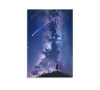 Poster con cielo stellato Meteor Wishes Poster decorativo su tela da parete per soggiorno, camera da letto, 20 x 30 cm