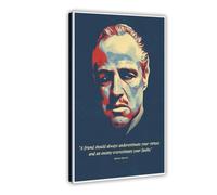 Poster con citazione motivazionale del film Vito Corleone, il padrino, 2 poster su tela, decorazione artistica da parete per soggiorno e camera da letto, 20 x 30 cm