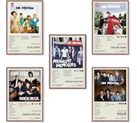Poster con copertina di album One Direction, poster in edizione limitata (set da 5), senza cornice, 20 x 30 cm, poster su tela, decorazione per camera da letto, ufficio, camera da letto, regalo,