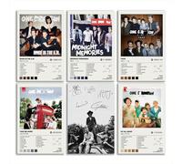 Poster con copertina per album, edizione limitata, stampa su tela, motivo: One Direction, decorazione per camera da letto, ufficio, camera da letto, regalo, confezione da 6, senza cornice, 20 x 30 cm