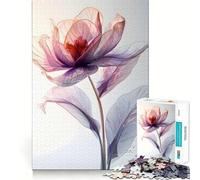 Poster con fiori di iris rosa, puzzle da 1000 pezzi per adolescenti, gioco mentale, momento di relax, taglio premium, regalo artistico (38x26cm)
