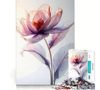 Poster con fiori di iris rosa, puzzle per adolescenti da 1000 pezzi, rompicapo rilassante, immagine da assemblare, regalo affettuoso (50x75cm)