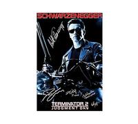 Poster con firma di Schwarzenegger di Terminator 2 Giorno del Giudizio (1) (1) Poster su tela, decorazione artistica da parete per soggiorno, camera da letto, senza cornice, 30 x 45 cm