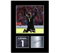 Poster con foto autografata del calciatore Alisson Becker 2025-2026, per tifosi e tifosi del Liverpool