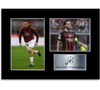 Poster con foto e autografo stampato del giocatore di calcio Davide Calabria, formato A4, per tifosi e tifosi del Milan