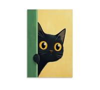 Poster con gattino che nasconde e cerca il cartone animato, arte vintage, decorazione estetica da parete, soggiorno, camera dei bambini, dormitorio, bar, bagno, adatto per camera da letto, palestra