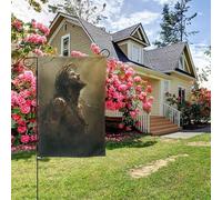 Poster con Gesù che prega, stile A, bandiera da giardino bifacciale, decorazione per esterni da 28x40 pollici