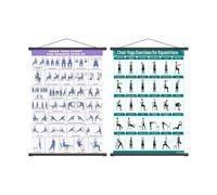 Poster Con Grafico Per Yoga Sulla Sedia - Guida Pieghevole Per Principianti Da 180 G | Ausilio Ṕer Esercizi P̀er Anziani In PVC, Grafico Illustrato Passo Dopo Passo P̃er La Routine Di Yoga Seduti, Gui