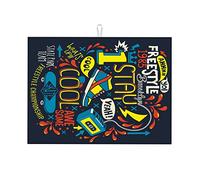 Poster con illustrazione retrò, lettere ispiratrici, design, tappetino per asciugare i piatti, tappetino resistente al calore, piccolo, 16 x 18 pollici