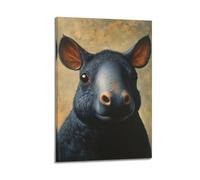 Poster con immagine di un tapiro, stampa artistica da parete su tela, per soggiorno, camera da letto, 30 x 45 cm, con cornice