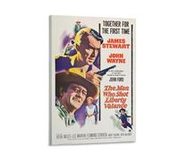 Poster con mantovana con immagine di The Man Who Shot Liberty, classico film western, arte da parete retrò senza tempo (3), poster decorativo da parete per la casa, stampa su tela, 40 x 60 cm